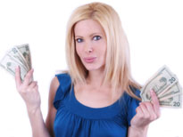 Woman Holding Cash