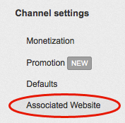 associate website with youtube