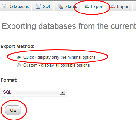 export database