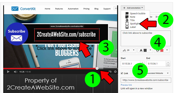 YouTube Annotation Steps